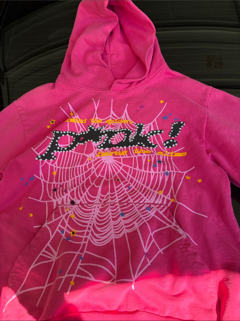 pink sp5der hoodie